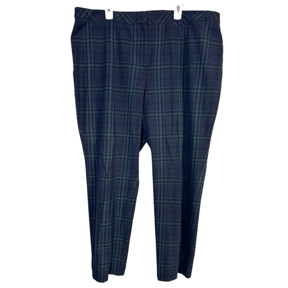 J. Jill Pants - J.Jill Premium Bi‎ Stretch Blue Green Plaid Tartan Straight Leg Pants Size 24